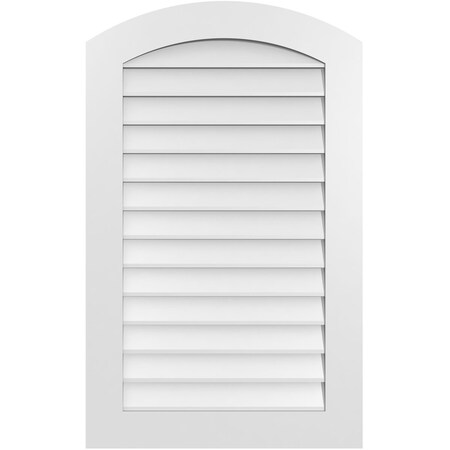 Ekena Millwork Arch Top Surface Mount PVC Gable Vent: Functional, w/ 3-1/2"W x 1"P Standard Frame, 26"W x 42"H GVPAR26X4201SF